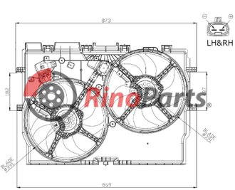 1362916080 dvojitý ventilátor chladenia motora - NRF 47945