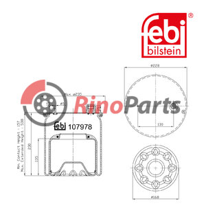 961 320 09 21 Air Spring with steel piston