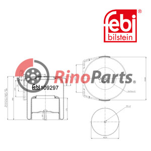 5 0004 2576 Air Spring with steel piston and piston rod