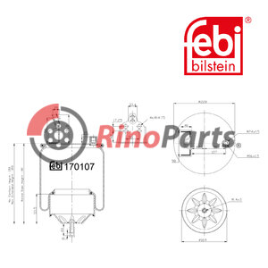 21961448 Air Spring with steel piston and piston rod