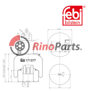 74 21 978 492 Air Spring with steel piston and piston rod