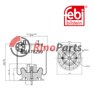 50 10 383 616 Air Spring with plastic piston