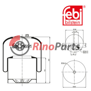 942 320 22 21 Air Spring with steel piston