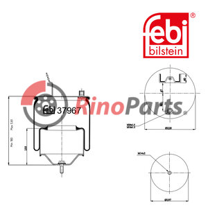 21961443 Air Spring with steel piston and piston rod