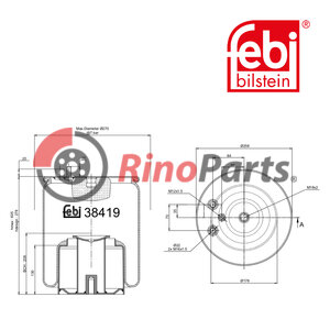 81.43600.6056 Air Spring with steel piston