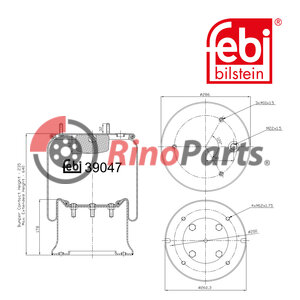 1487 358 Air Spring with steel piston