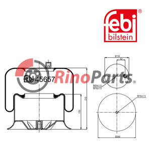 942 320 04 17 Air Spring with steel piston