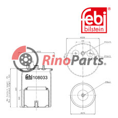 2114 129 Air Spring with steel piston