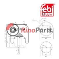1 440 304 Air Spring with steel piston and piston rod