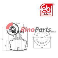 628 320 08 25 Air Spring with steel piston